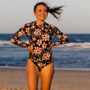 Layla ladies Long Sleeve Top & Brief Period Swimsuit Set