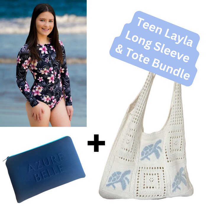 Layla long sleeve swimsuit & SunnyDaze Tote Bag Bundle