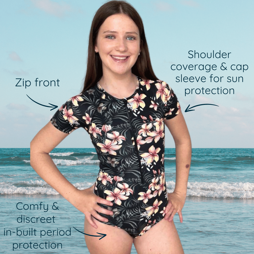 Layla Teen Short Sleeve Period Swimsuit
