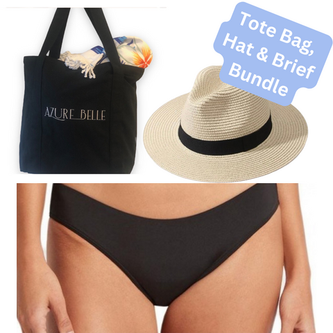 Ladies Tote Bag, Hat, Period Swimwear Brief Bundle