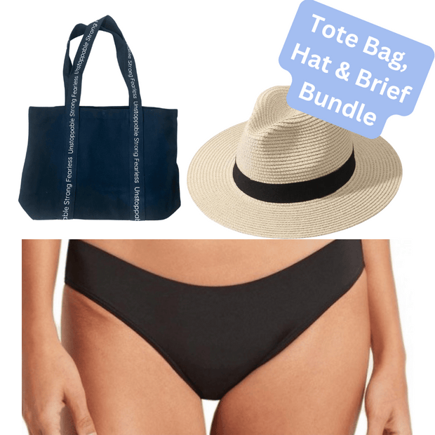 Ladies Tote Bag, Hat, Period Swimwear Brief Bundle