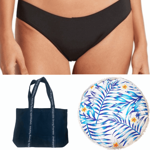 Teen Gift Pack: Bikini Brief, Neoprene Pouch, Large Towel, Large Tote Bag