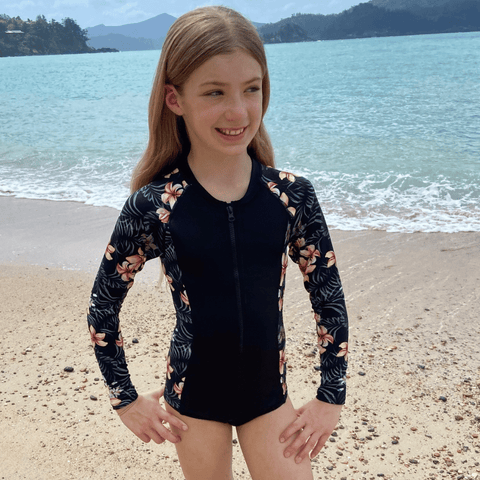 Indie Teen Long Sleeve One Piece Period Swimsuit