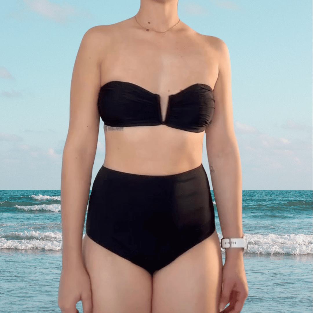 Midnight Tide High Waist Period Swim set