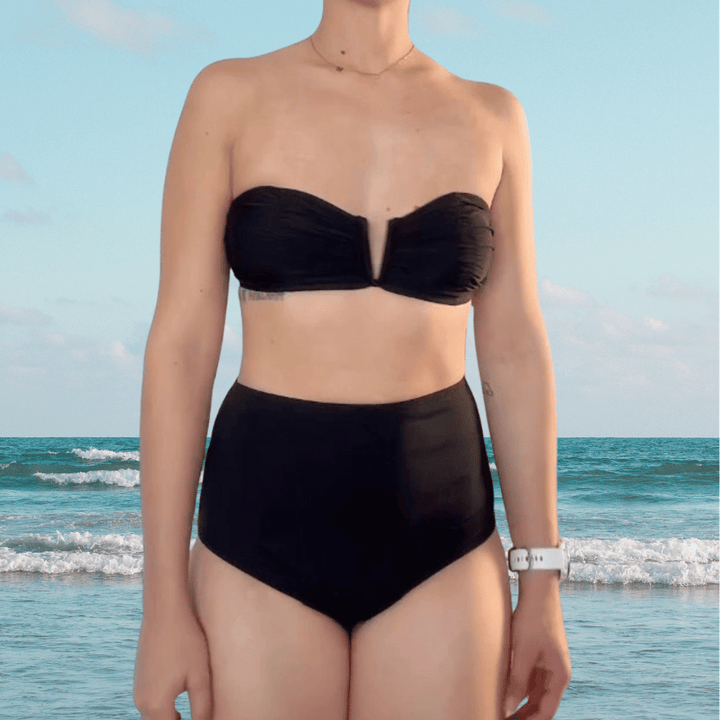 Midnight Tide High Waist Period Swim set